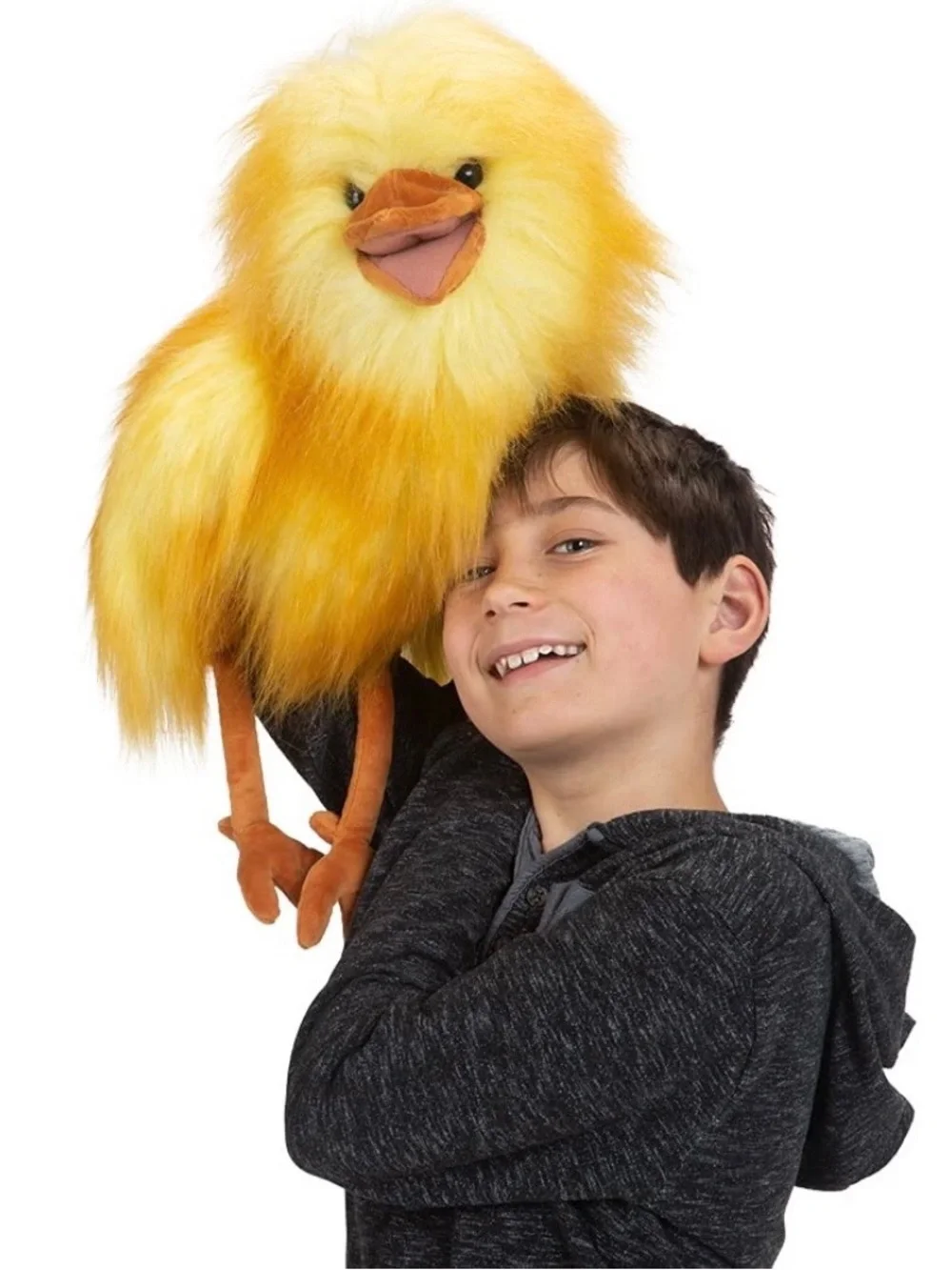 Yellow Plush Bird Hand Puppet for Playtime